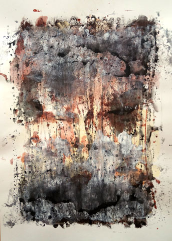 Wald 1 <br><em> Mischtechnik auf Papier <br> 30 × 40cm</em>