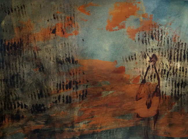 Einsam <br><em> Acryl auf Papier <br> 36 × 48 cm</em>