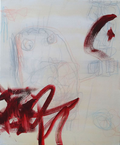 Ohne Titel <br><em> Mischtechnik auf Leinwand <br> 50 × 60 cm</em>