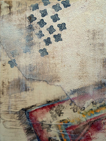 Zimmer 1 <br><em> Mischtechnik auf Malplatte <br> 18 × 24 cm</em>