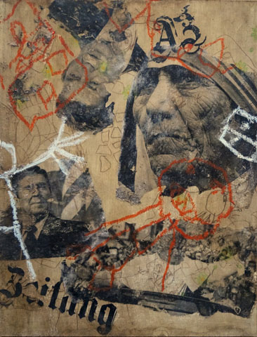 Ohne Titel <br><em> Mischtechnik auf Holz <br> 23 × 30 cm</em>