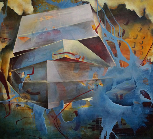 Ohne Titel <br><em> Acryl auf Leinwand <br> 145 × 160 cm</em>