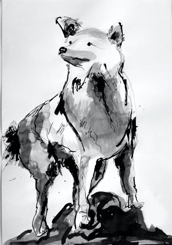 Ohne Titel <br><em> Tusche auf Papier <br> 42 × 59 cm</em>