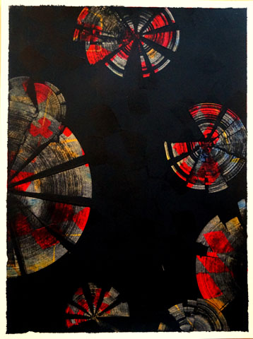 Kaleidoskop <br><em> Mischtechnik auf Papier <br> 36 × 48 cm</em>