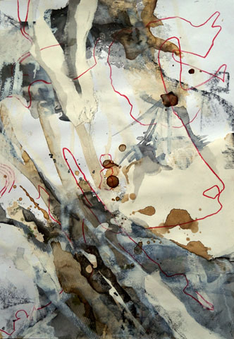 Ohne Titel <br><em> Mischtechnik auf Papier <br> 24 × 35 cm</em>